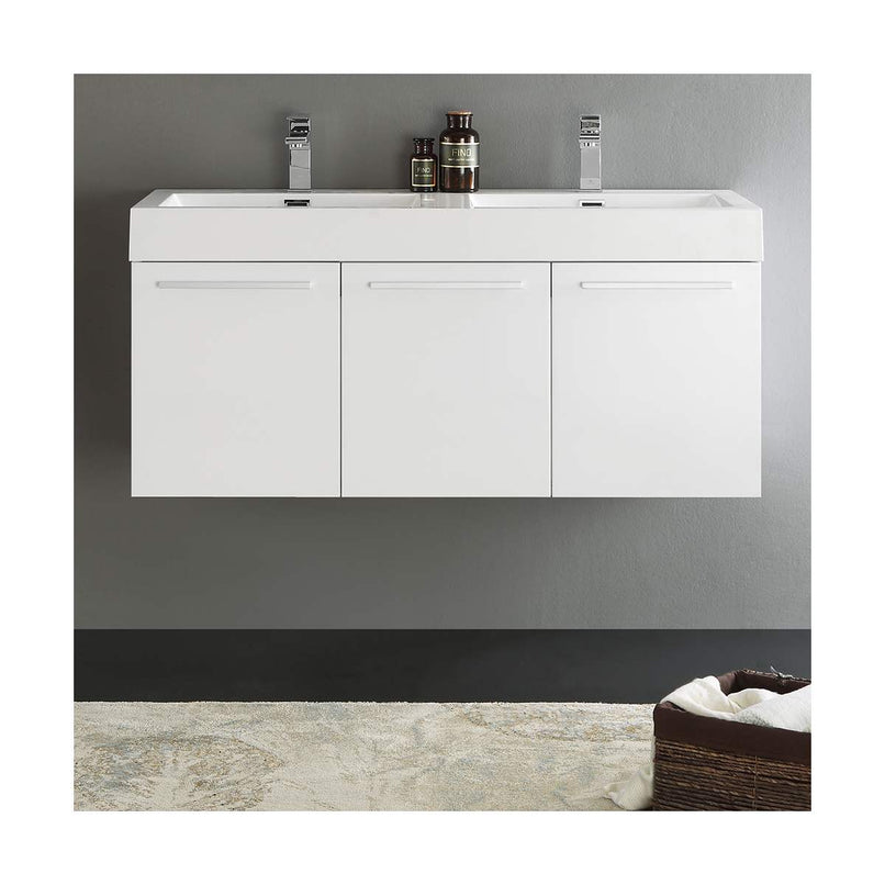 Vista 47" Wall Mounted Double Basin Vanity Set with Cabinet and Stone Vanity Top - image 19