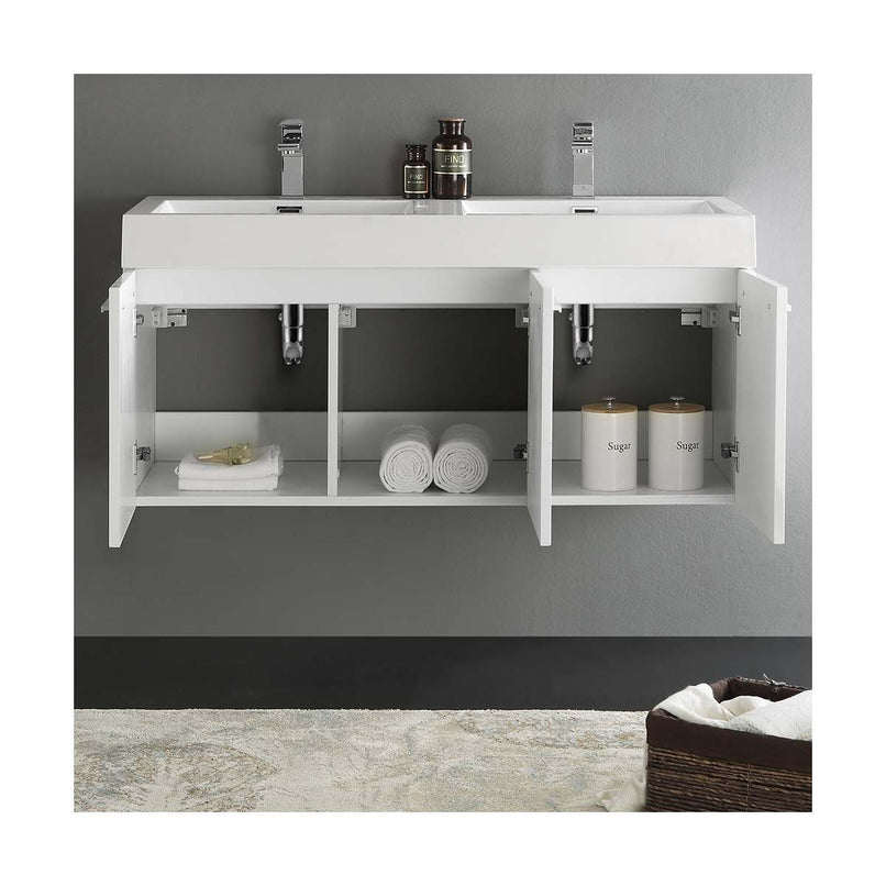 Vista 47" Wall Mounted Double Basin Vanity Set with Cabinet and Stone Vanity Top - image 20