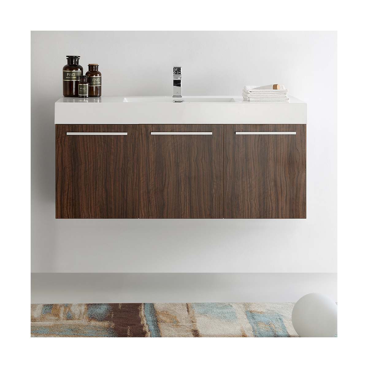 Vista 47" Wall Mounted Double Basin Vanity Set with Cabinet and Stone Vanity Top - image 11