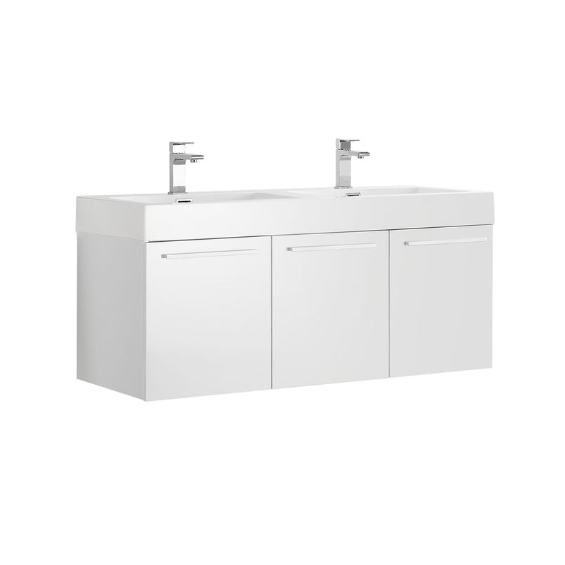 Vista 47" Wall Mounted Double Basin Vanity Set with Cabinet and Stone Vanity Top - image 1