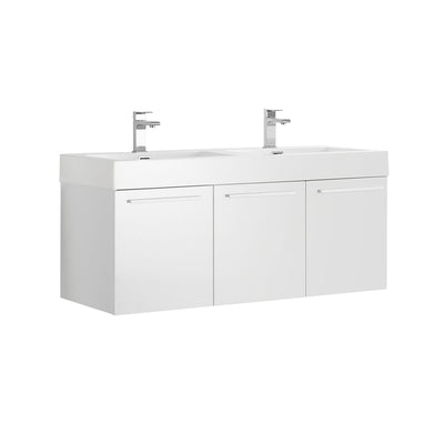 Vista 47" Wall Mounted Double Basin Vanity Set with Cabinet and Stone Vanity Top - image 1