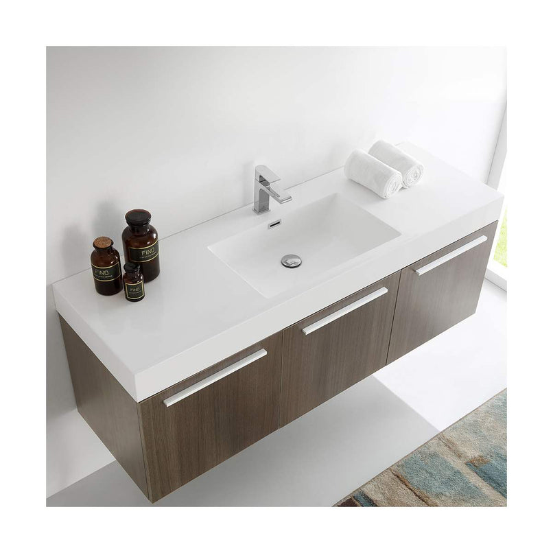 Vista 59" Wall Mounted Double Basin Vanity Set with Cabinet and Stone Vanity Top - image 9