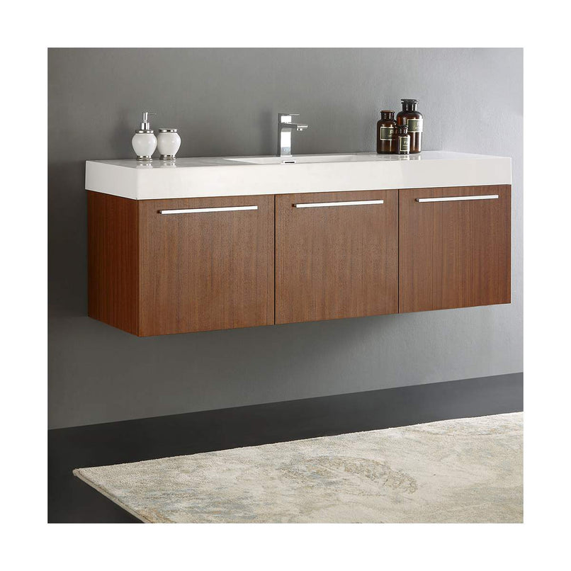 Vista 59" Wall Mounted Double Basin Vanity Set with Cabinet and Stone Vanity Top - image 14