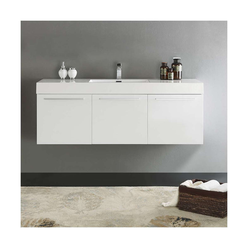 Vista 59" Wall Mounted Double Basin Vanity Set with Cabinet and Stone Vanity Top - image 19
