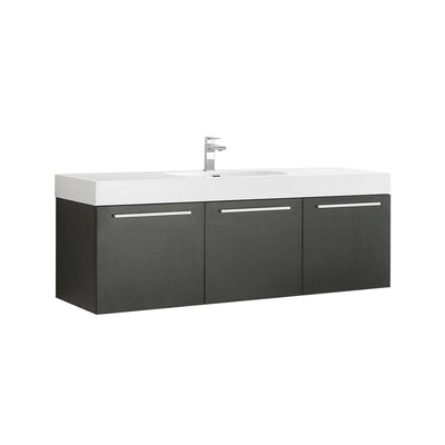 Vista 59" Wall Mounted Double Basin Vanity Set with Cabinet and Stone Vanity Top - image 1
