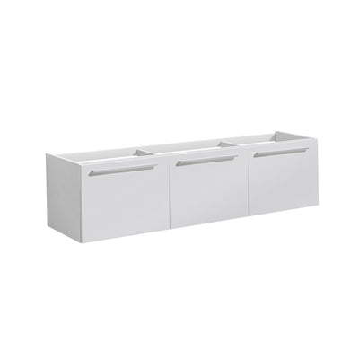 Vista 59" Double Wall Mounted MDF Vanity Cabinet Only - Less Vanity Top - image 1