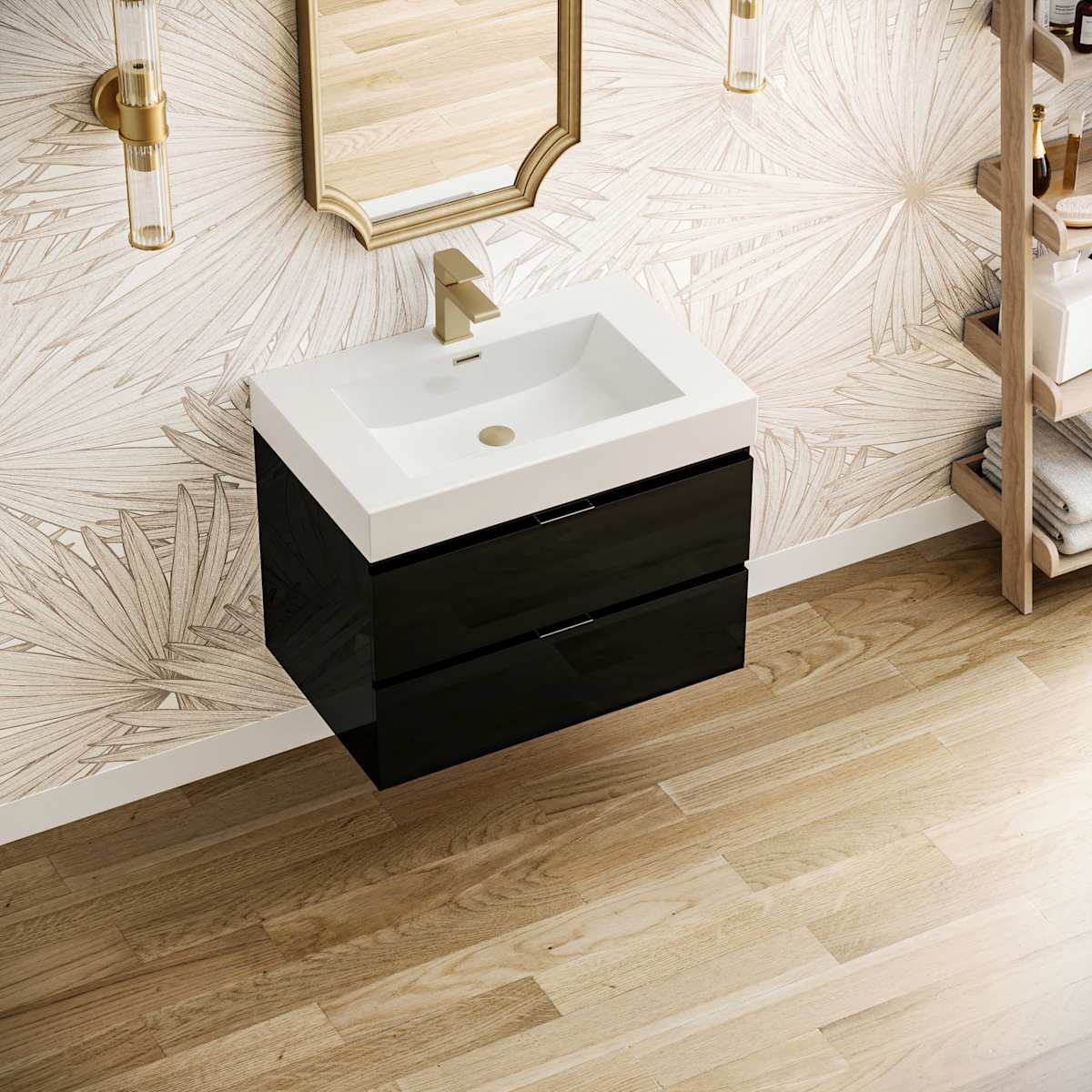 Valencia 30" Wall Mounted Single Basin Vanity Set with Cabinet and Acrylic Vanity Top