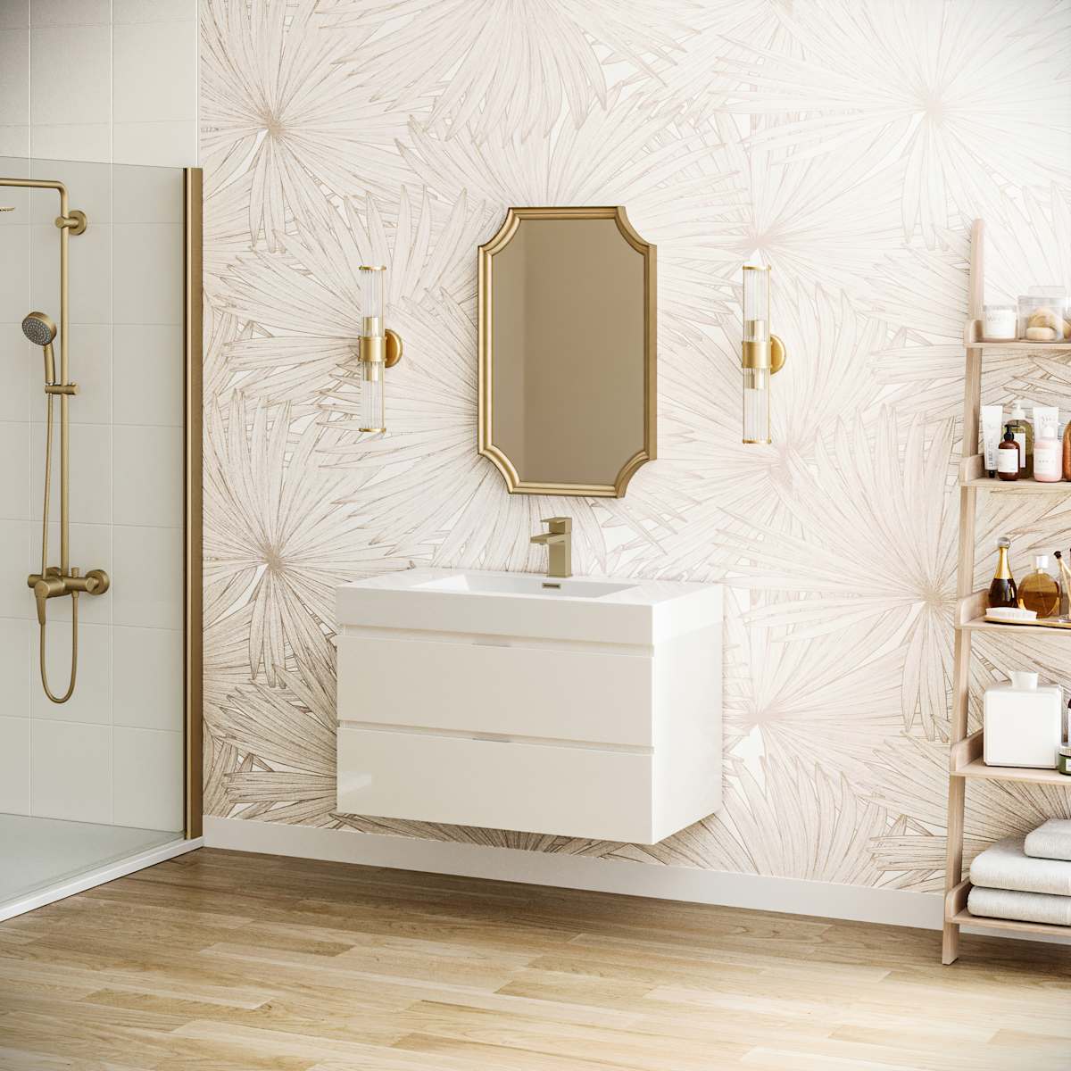 Valencia 36" Wall Mounted Single Basin Vanity Set with Cabinet and Acrylic Vanity Top