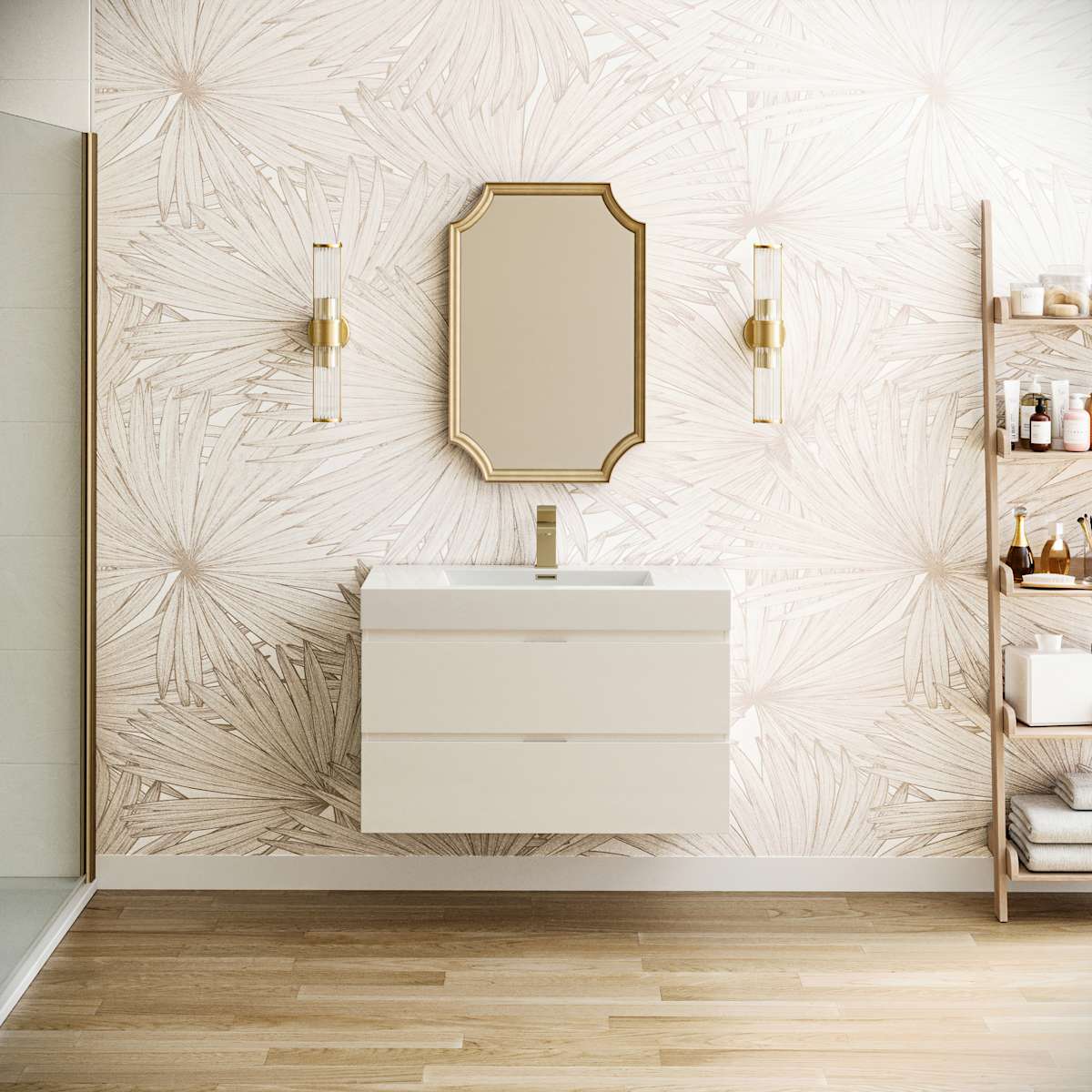 Valencia 36" Wall Mounted Single Basin Vanity Set with Cabinet and Acrylic Vanity Top - image 1