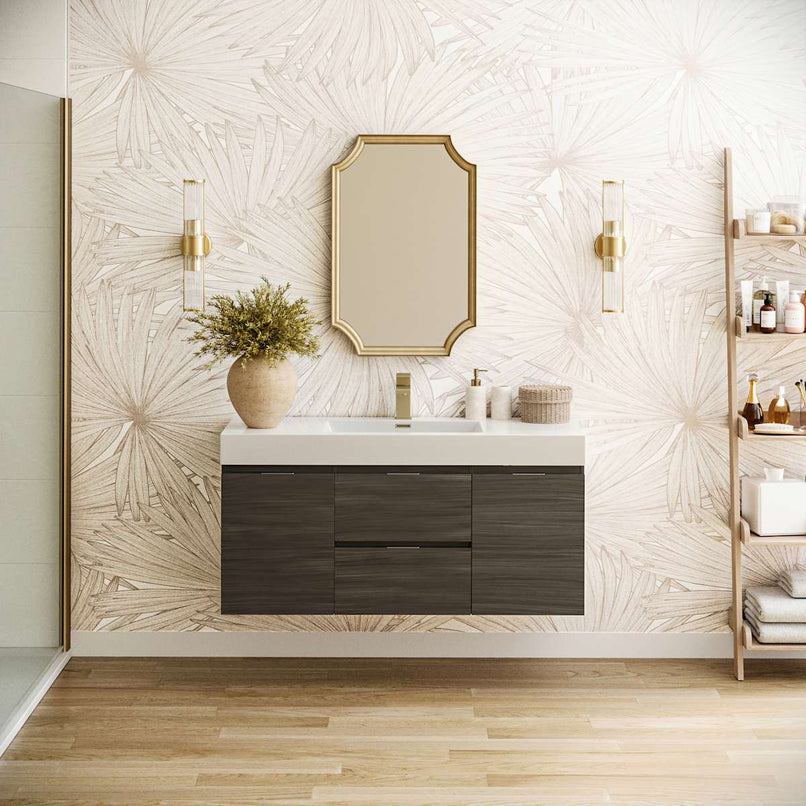 Valencia 48" Single Wall Mounted Vanity Cabinet - Less Vanity Top - image 4