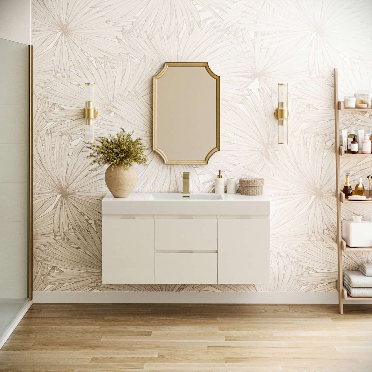 Valencia 48" Single Wall Mounted Vanity Cabinet - Less Vanity Top