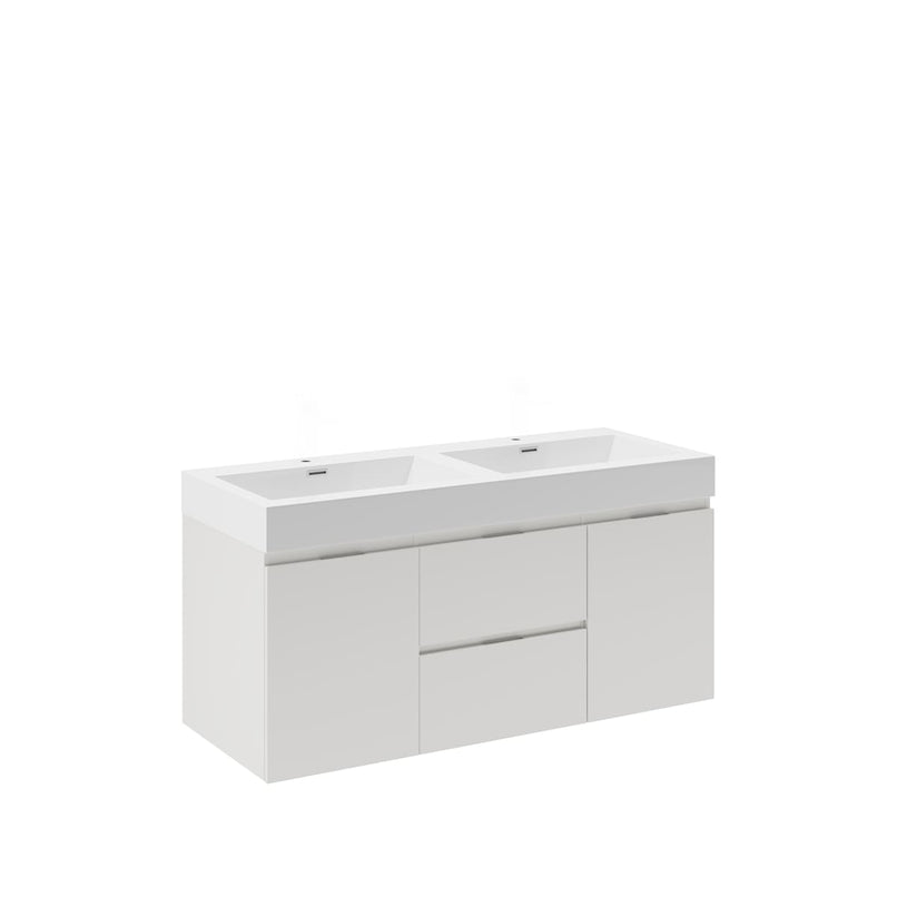 Valencia 48" Wall Mounted Double Basin Vanity Set with Cabinet and Acrylic Vanity Top - image 2