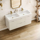 Valencia 48" Wall Mounted Double Basin Vanity Set with Cabinet and Acrylic Vanity Top - image 4