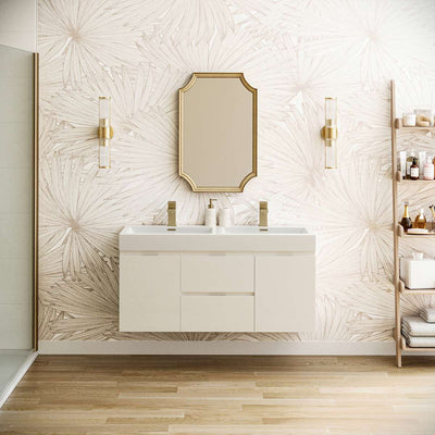 Valencia 48" Wall Mounted Double Basin Vanity Set with Cabinet and Acrylic Vanity Top - image 1