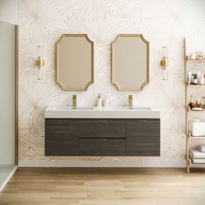 Valencia 60" Double Wall Mounted Vanity Cabinet - Less Vanity Top - image 4