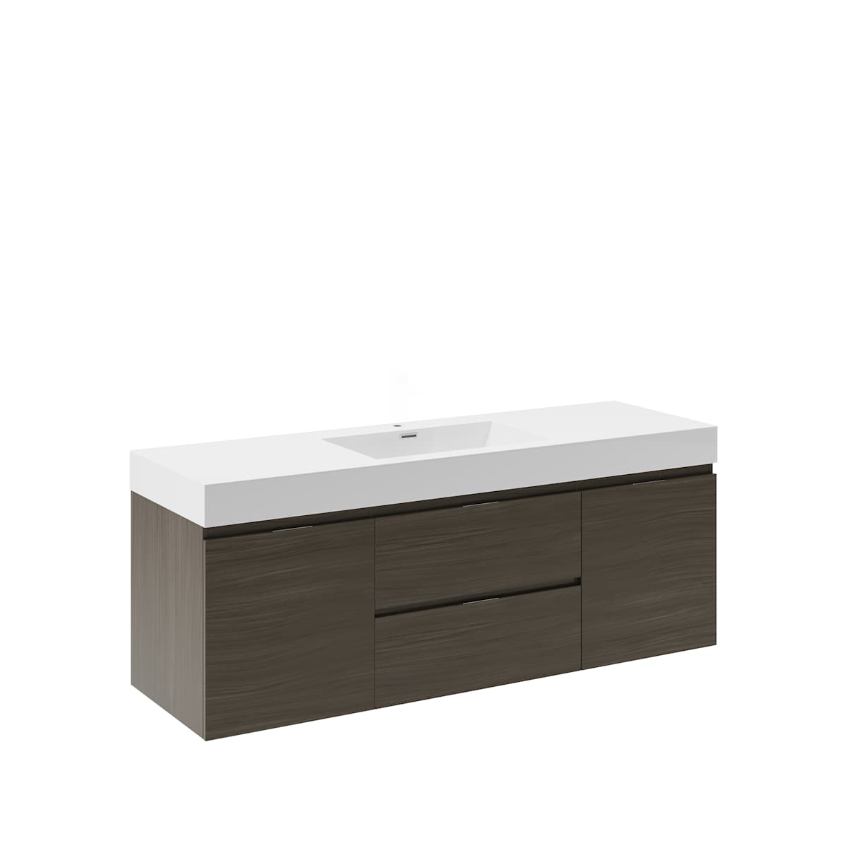 Valencia 60" Wall Mounted Single Basin Vanity Set with Cabinet and Acrylic Vanity Top