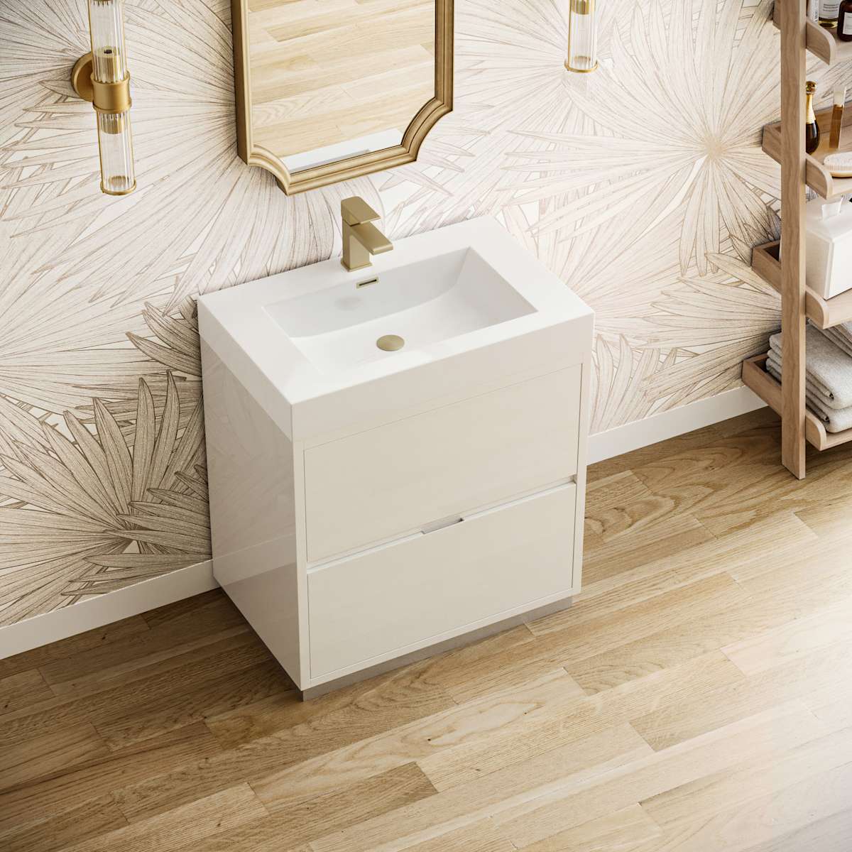 Valencia 30" Free Standing Single Basin Vanity Set with Cabinet and Acrylic Vanity Top