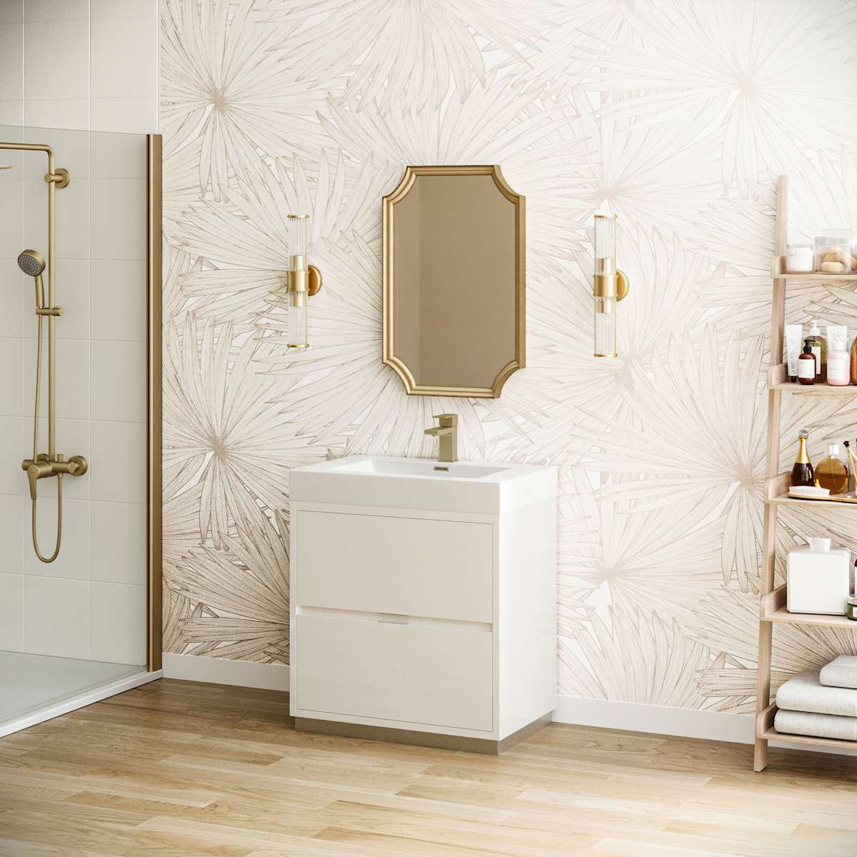 Valencia 30" Free Standing Single Basin Vanity Set with Cabinet and Acrylic Vanity Top