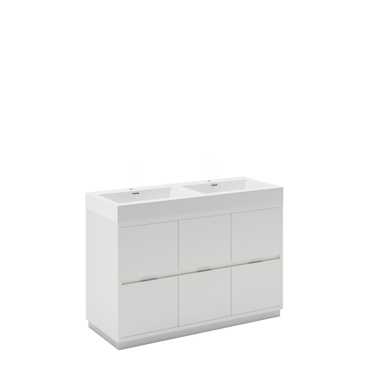 Valencia 48" Free Standing Double Basin Vanity Set with Cabinet and Acrylic Vanity Top