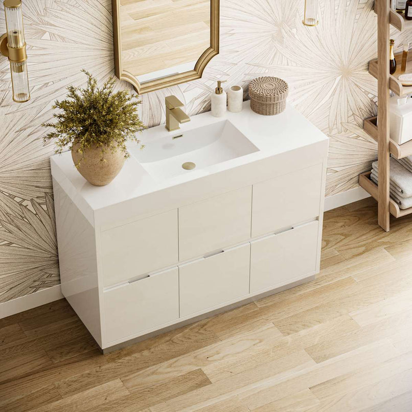 Valencia 48" Free Standing Single Basin Vanity Set with Cabinet and Acrylic Vanity Top - image 4