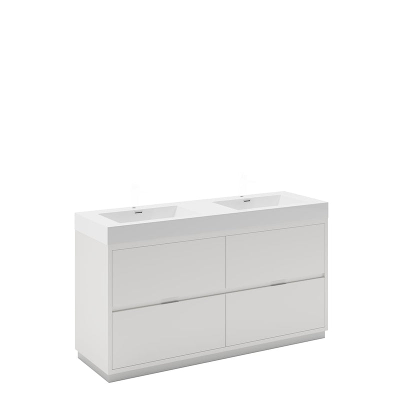 Valencia 60" Free Standing Double Basin Vanity Set with Cabinet and Acrylic Vanity Top - image 2