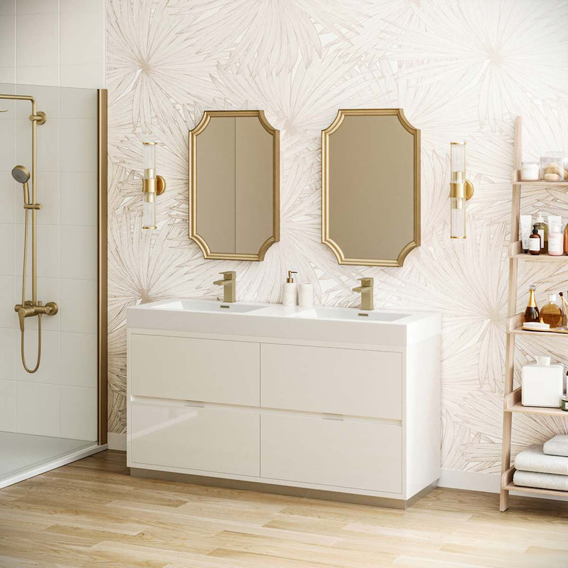 Valencia 60" Free Standing Double Basin Vanity Set with Cabinet and Acrylic Vanity Top - image 5