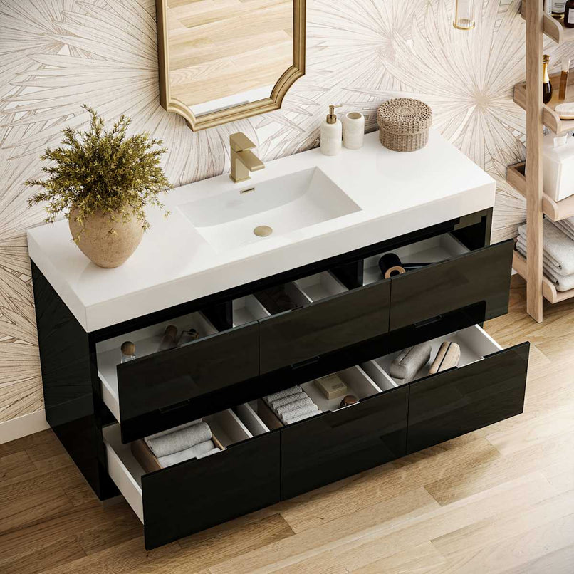 Valencia 60" Free Standing Single Basin Vanity Set with Cabinet and Acrylic Vanity Top - image 3