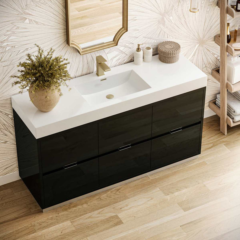 Valencia 60" Free Standing Single Basin Vanity Set with Cabinet and Acrylic Vanity Top - image 4