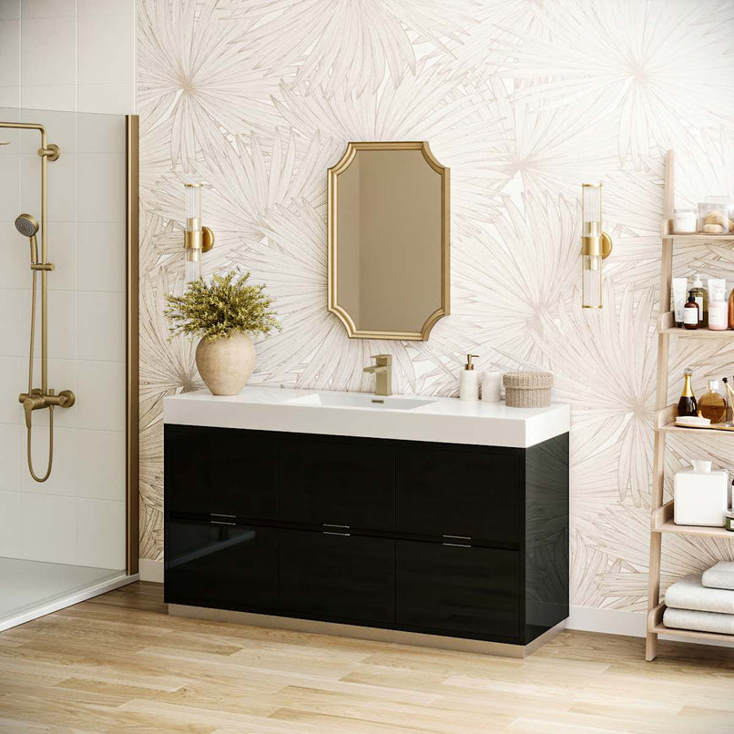 Valencia 60" Free Standing Single Basin Vanity Set with Cabinet and Acrylic Vanity Top - image 5