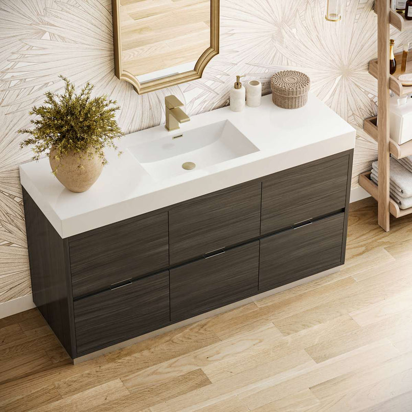 Valencia 60" Free Standing Single Basin Vanity Set with Cabinet and Acrylic Vanity Top - image 13