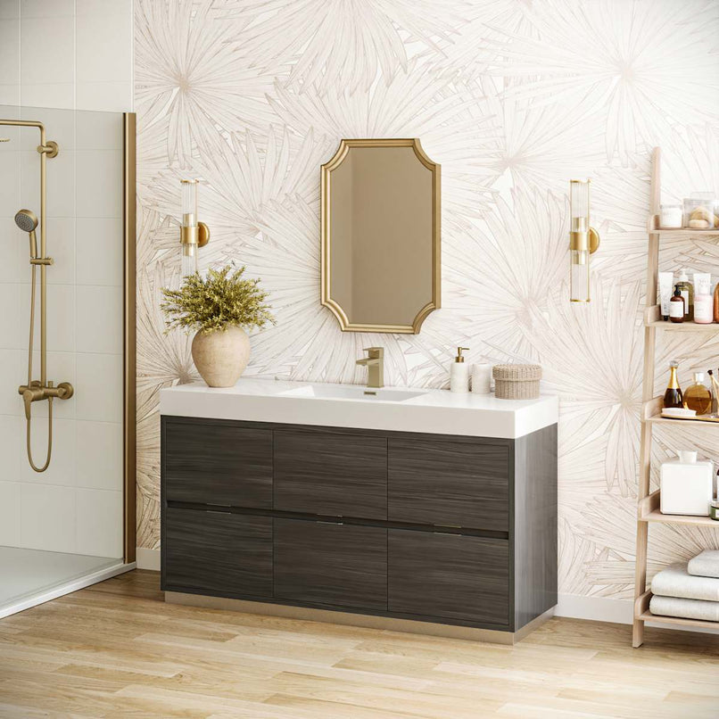 Valencia 60" Free Standing Single Basin Vanity Set with Cabinet and Acrylic Vanity Top - image 14