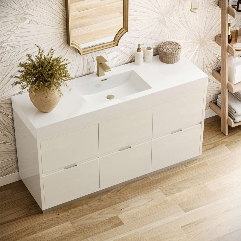 Valencia 60" Free Standing Single Basin Vanity Set with Cabinet and Acrylic Vanity Top - image 17