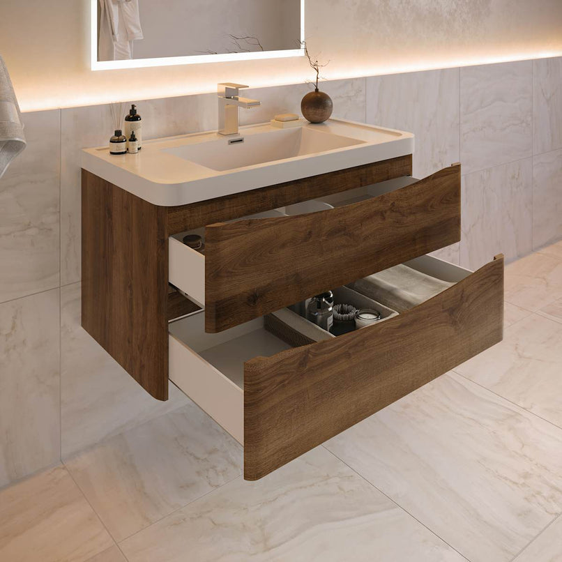 Tuscany 36" Wall Mounted Single Basin Vanity Set with Cabinet and Acrylic Vanity Top - image 3