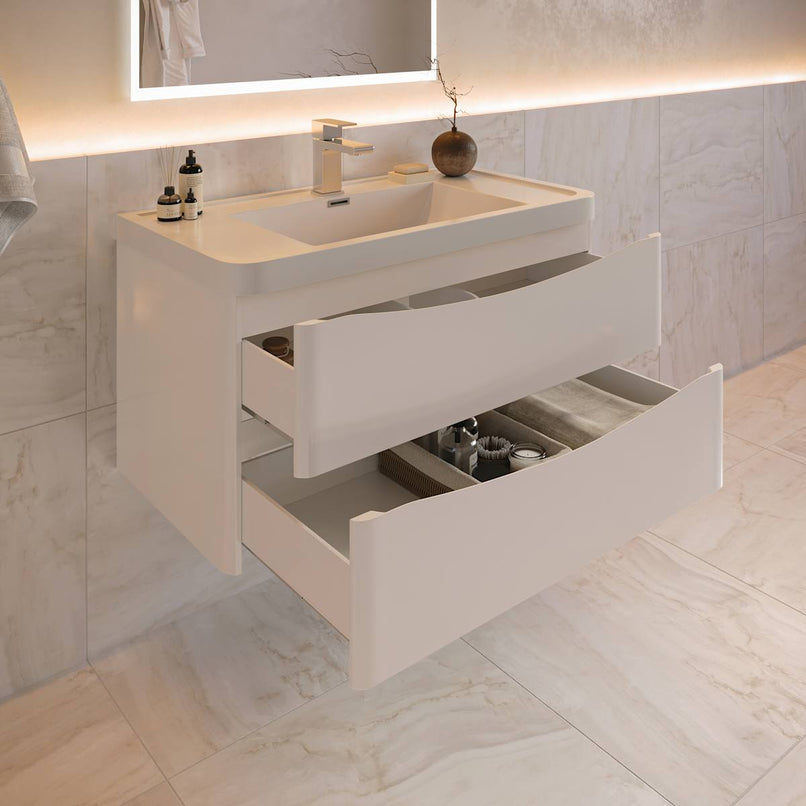 Tuscany 36" Wall Mounted Single Basin Vanity Set with Cabinet and Acrylic Vanity Top - image 13