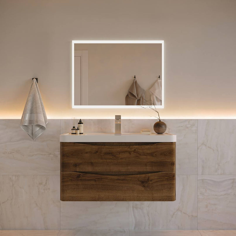 Tuscany 36" Wall Mounted Single Basin Vanity Set with Cabinet and Acrylic Vanity Top - image 1