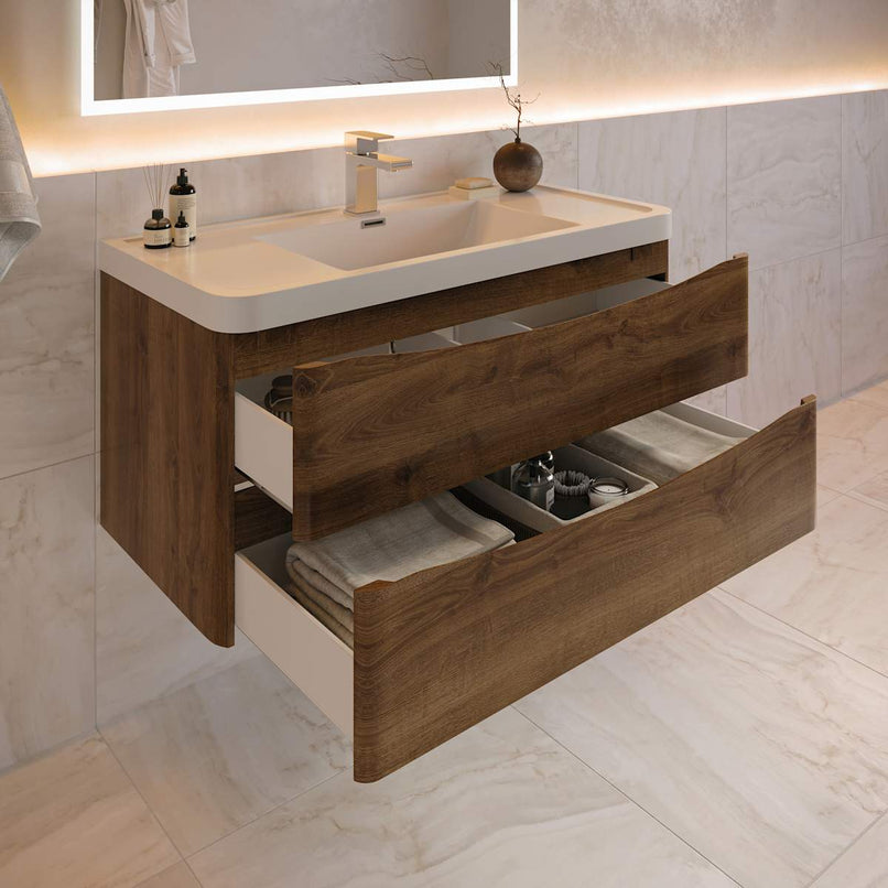Tuscany 40" Wall Mounted Single Basin Vanity Set with Cabinet and Acrylic Vanity Top - image 3