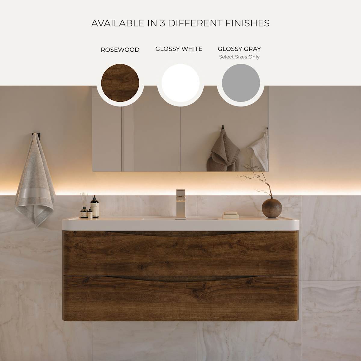 Tuscany 40" Wall Mounted Single Basin Vanity Set with Cabinet and Acrylic Vanity Top - image 7