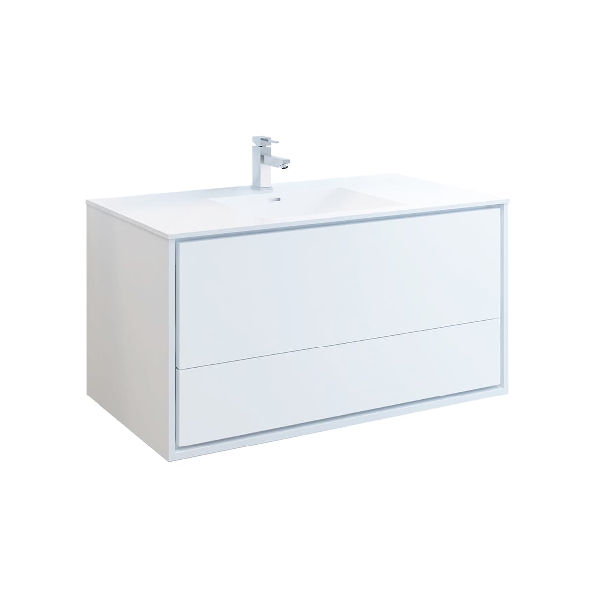 Catania 48" Wall Mounted Single Basin Vanity Set with Cabinet and Acrylic Vanity Top