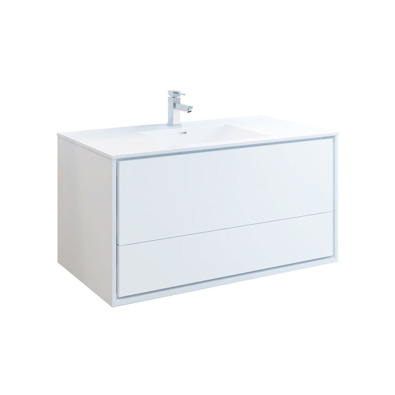 Catania 48" Wall Mounted Single Basin Vanity Set with Cabinet and Acrylic Vanity Top - image 5