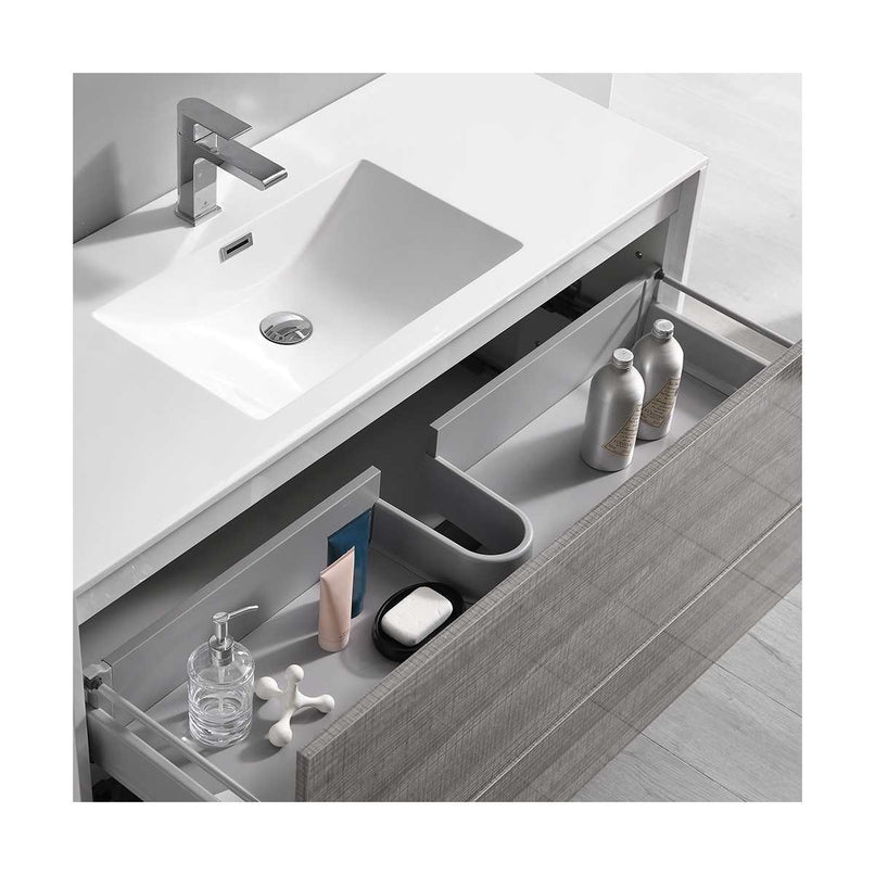 Catania 48" Wall Mounted Single Basin Vanity Set with Cabinet and Acrylic Vanity Top - image 17