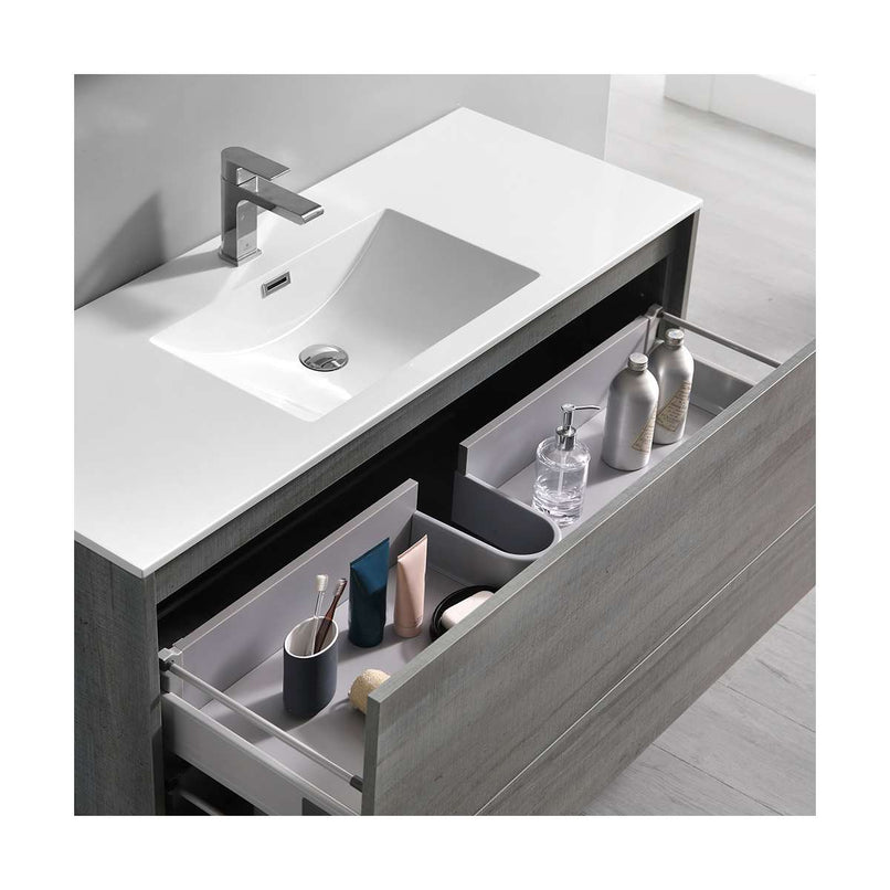 Catania 48" Wall Mounted Single Basin Vanity Set with Cabinet and Acrylic Vanity Top - image 18
