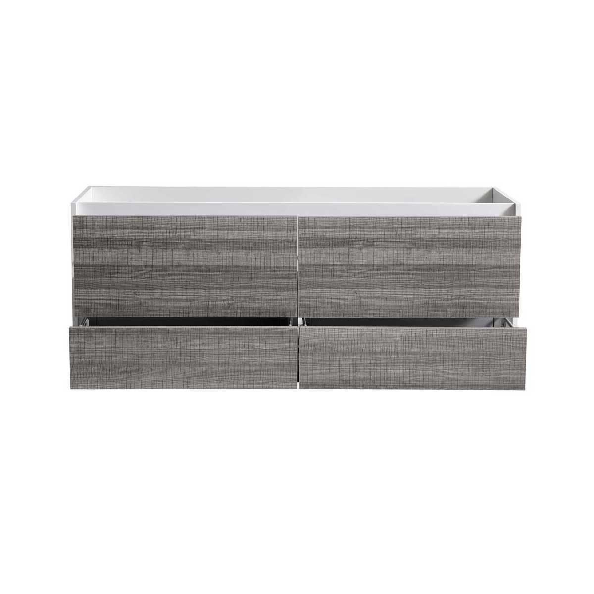 Catania 60" Double Wall Mounted Manufactured Wood Vanity Cabinet Only - Less Vanity Top
