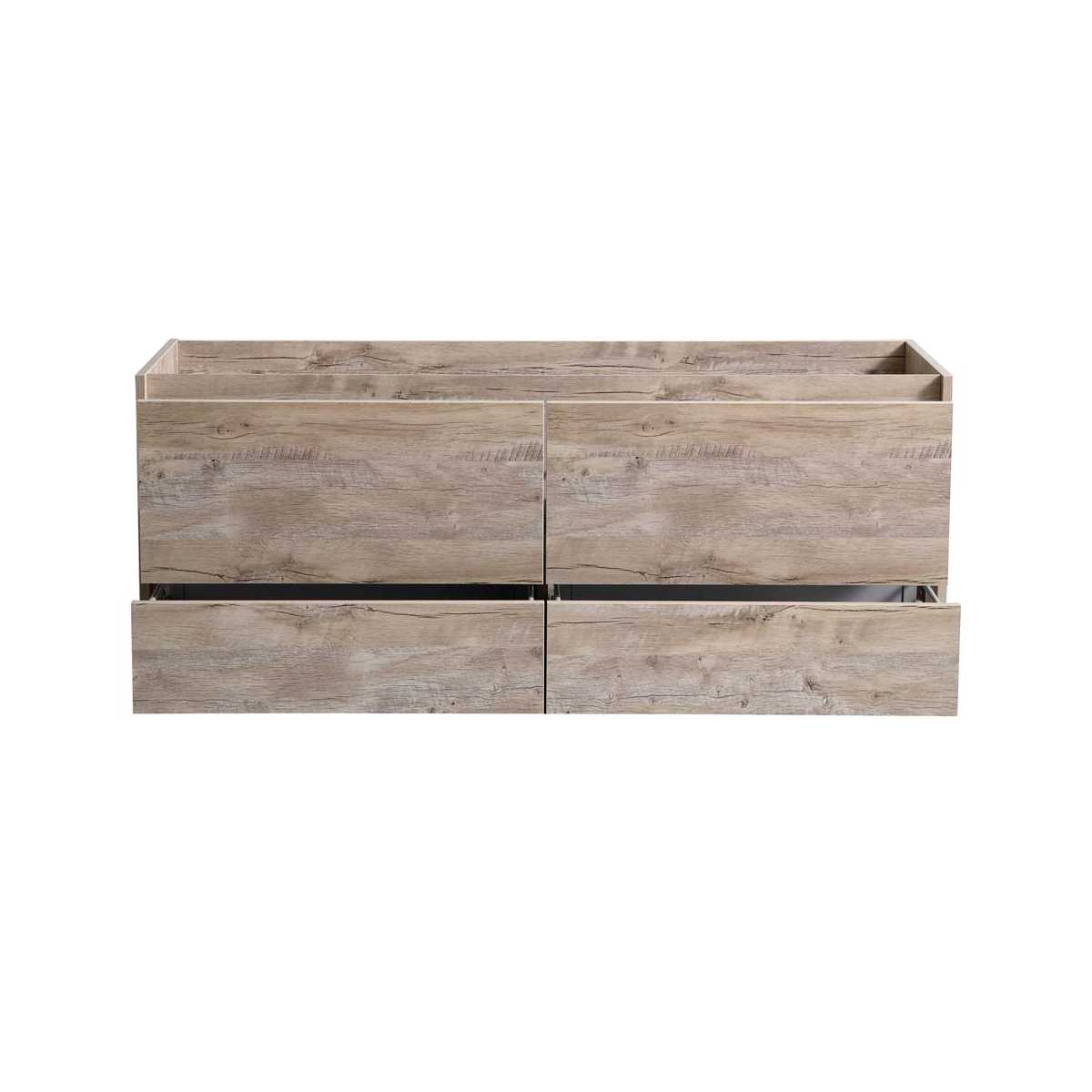 Catania 60" Double Wall Mounted Manufactured Wood Vanity Cabinet Only - Less Vanity Top