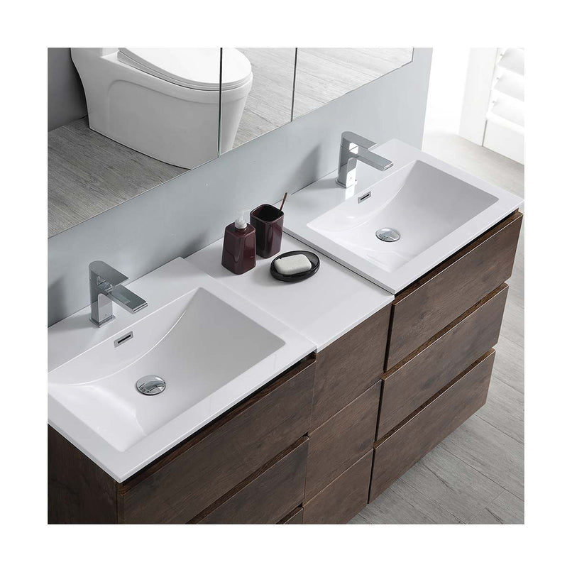 Lazzaro 60" Free Standing Double Basin Vanity Set with Cabinet and Acrylic Vanity Top - image 24