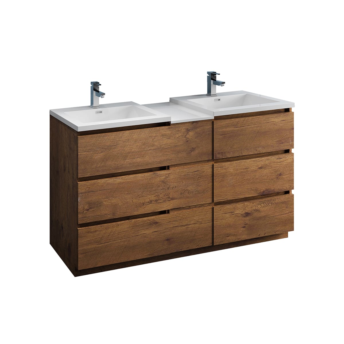 Lazzaro 60" Free Standing Double Basin Vanity Set with Cabinet and Acrylic Vanity Top - image 1