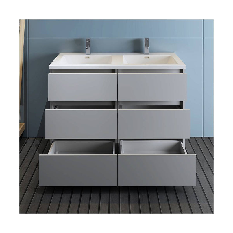 Lazzaro 48" Free Standing Double Basin Vanity Set with Cabinet and Acrylic Vanity Top - image 10