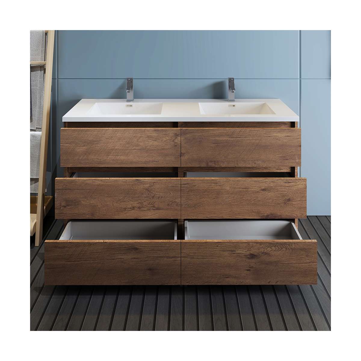 Lazzaro 60" Free Standing Double Basin Vanity Set with Cabinet and Acrylic Vanity Top - image 13