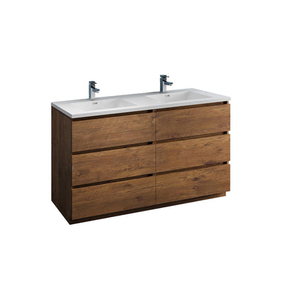 Lazzaro 60" Free Standing Double Basin Vanity Set with Cabinet and Acrylic Vanity Top - image 1