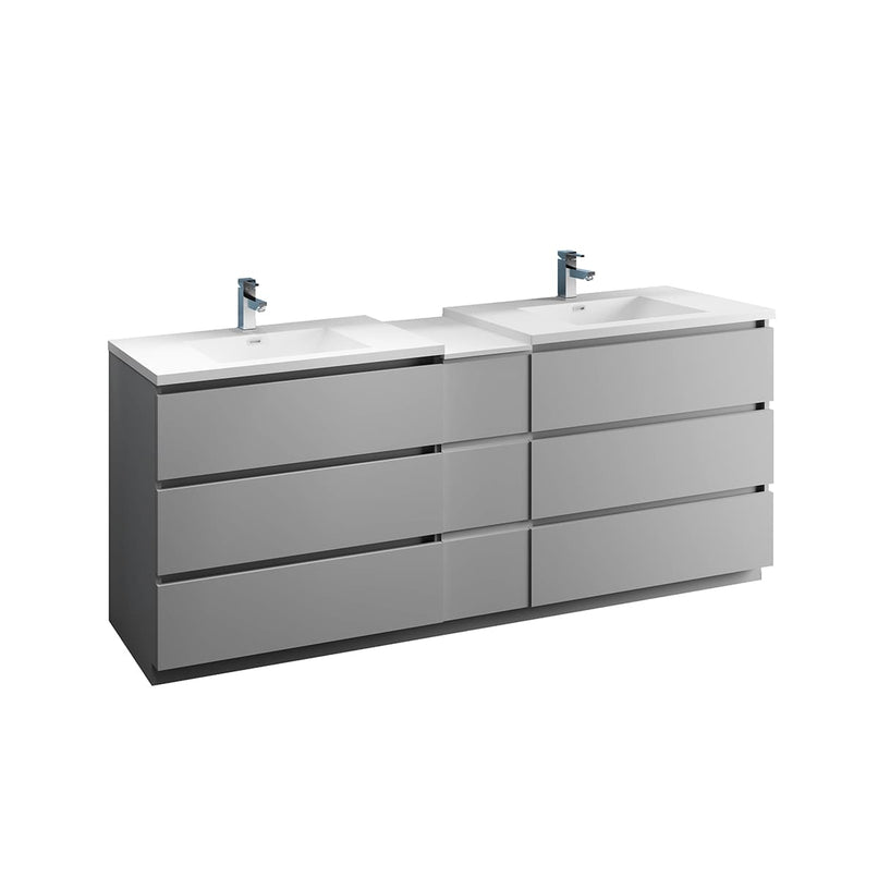 Lazzaro 84" Free Standing Double Basin Vanity Set with Cabinet and Acrylic Vanity Top - image 2
