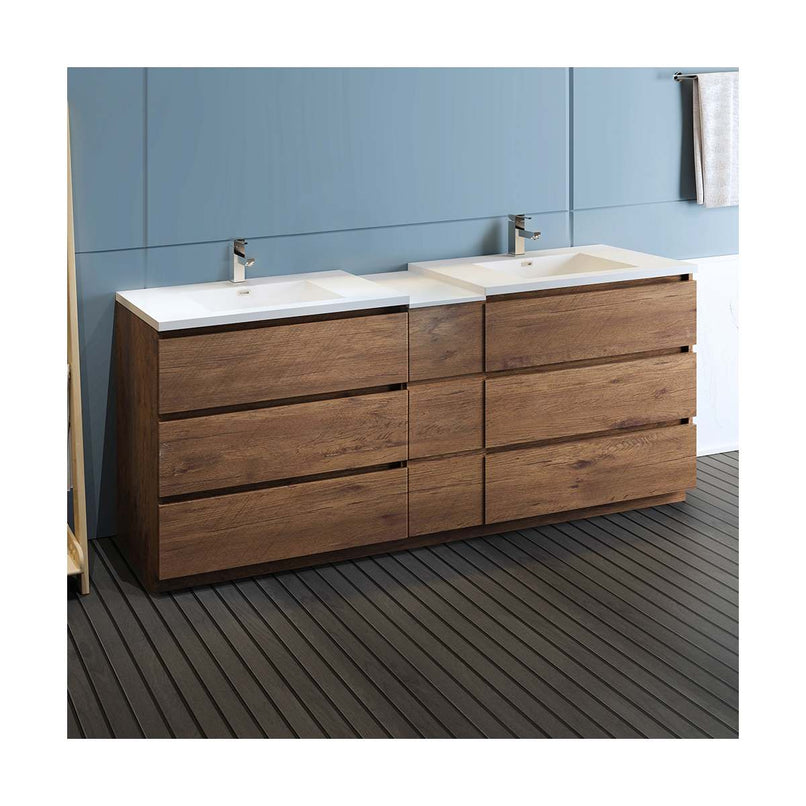 Lazzaro 84" Free Standing Double Basin Vanity Set with Cabinet and Acrylic Vanity Top - image 5